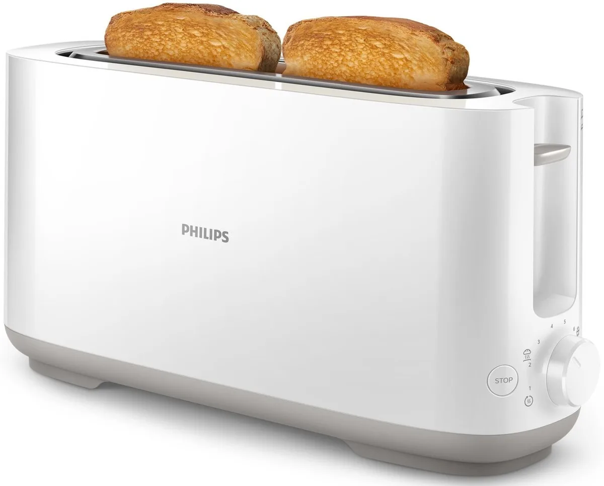 Тостер Philips пластик 1 відділення білий 870Вт