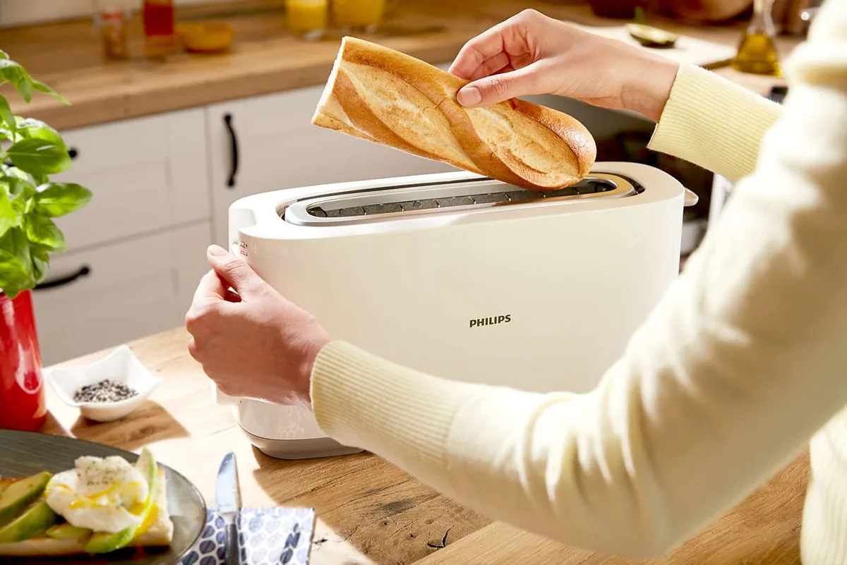 Тостер Philips пластик 1 отделение белый 870Вт