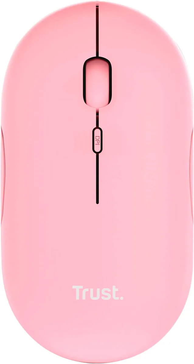 Миша Trust Puck Rechargeable,  Ultra-Thin,  BT/WL,  Silent, рожевий