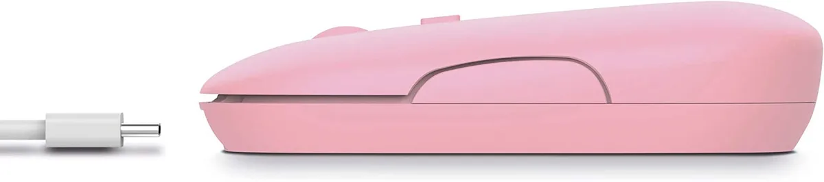 Миша Trust Puck Rechargeable, ультратонкая, BT/WL, бесшумная, розовая.