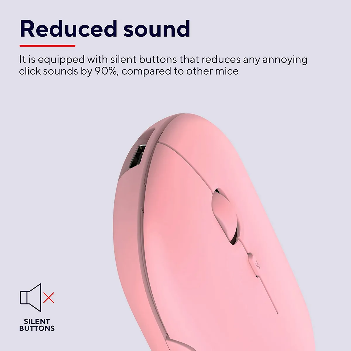 Миша Trust Puck Rechargeable, ультратонкая, BT/WL, бесшумная, розовая.