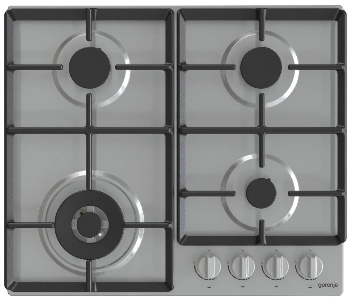 Газова варильна поверхня Gorenje Нержавіюча сталь 60х52 см 4 конфорки