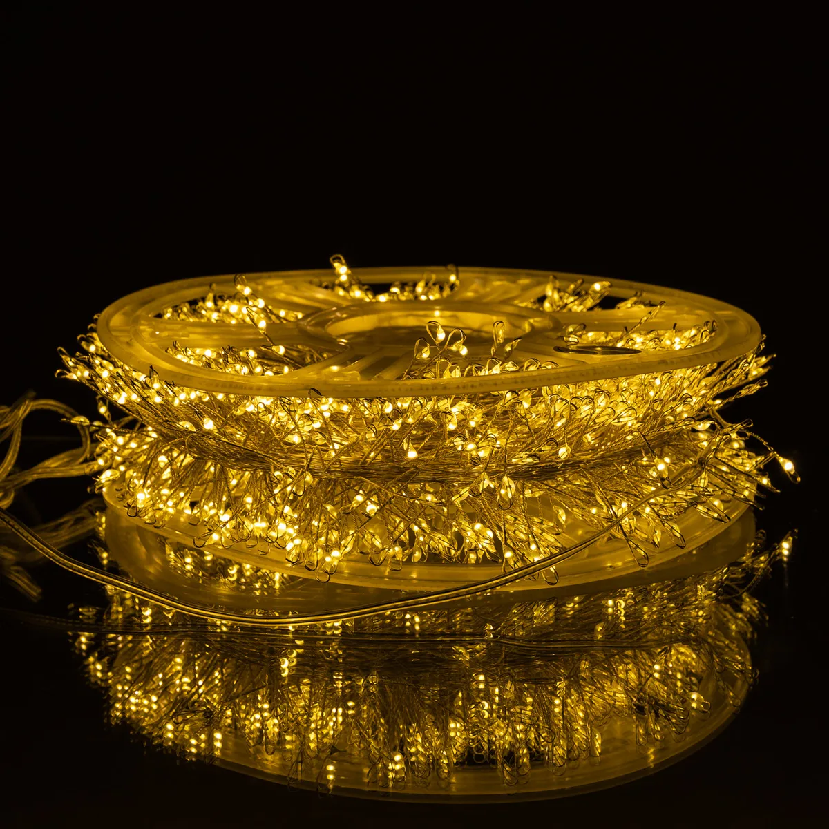 Новорічна гірлянда світлодіодна 50 м жовта мідний дріт 1500 LED