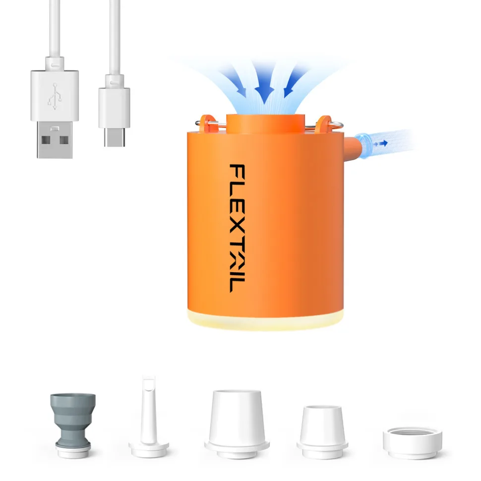 Насос-ліхтар Flextail 3-в-1 USB-C 40х44х54 мм Помаранчевий