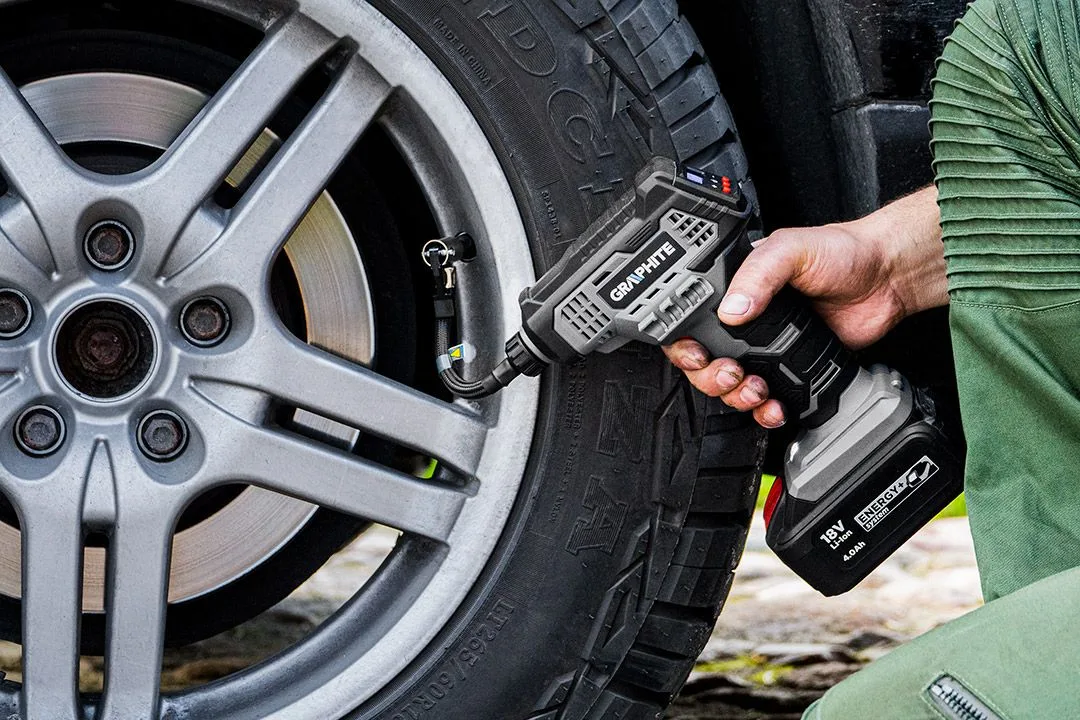 Компресор автомобільний акумуляторний GRAPHITE Energy+ 18В 7бар 0.73кг без АКБ та ЗП