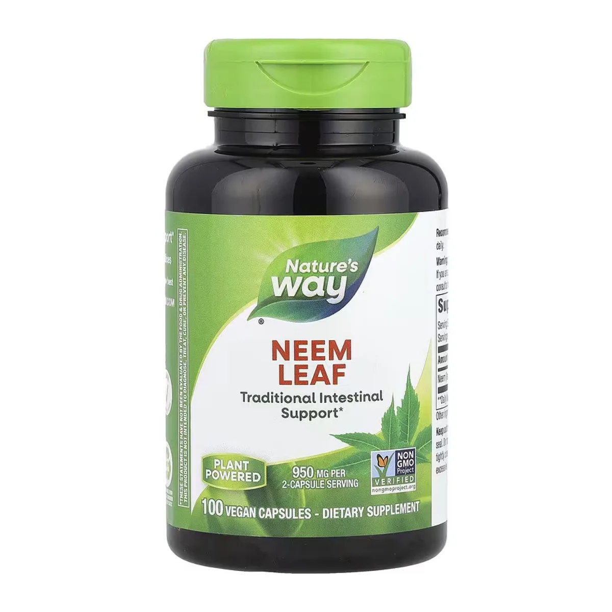 Натуральна добавка Neem Leaf Nature's Way 100 капсул веганська без глютену.