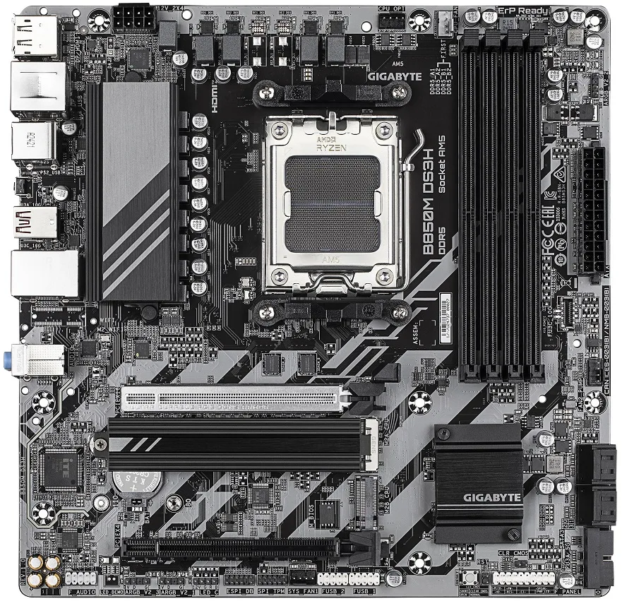 Материнська плата GIGABYTE B850M DS3H sAM5 B850 4xDDR5 M.2 HDMI DP mATX