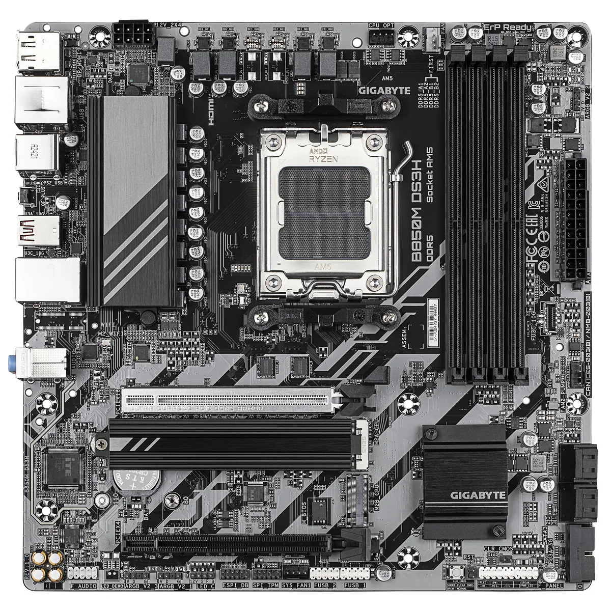 Материнська плата GIGABYTE B850M DS3H sAM5 B850 4xDDR5 M.2 HDMI DP mATX