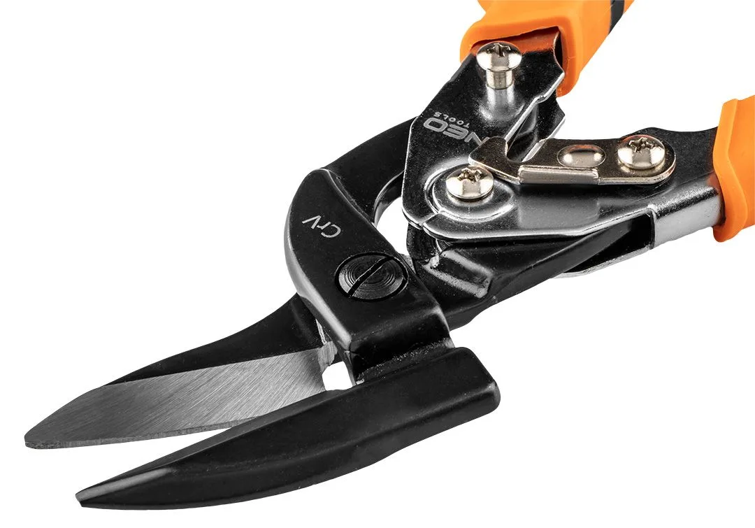 Ножиці для металу Neo Tools, вигнуті, CrMo, 250 мм.