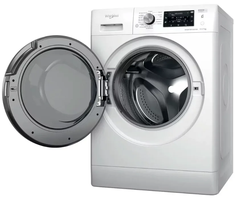 Прально-сушильна машина Whirlpool 11 кг 7 кг 1600 об/хв Білий Чорний