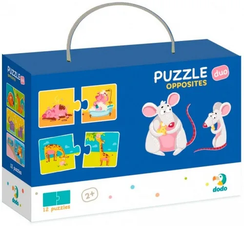 Дитячі пазли DoDo Toys Протилежності 24 елементи 13х6,5 см для хлопчиків і дівчаток
