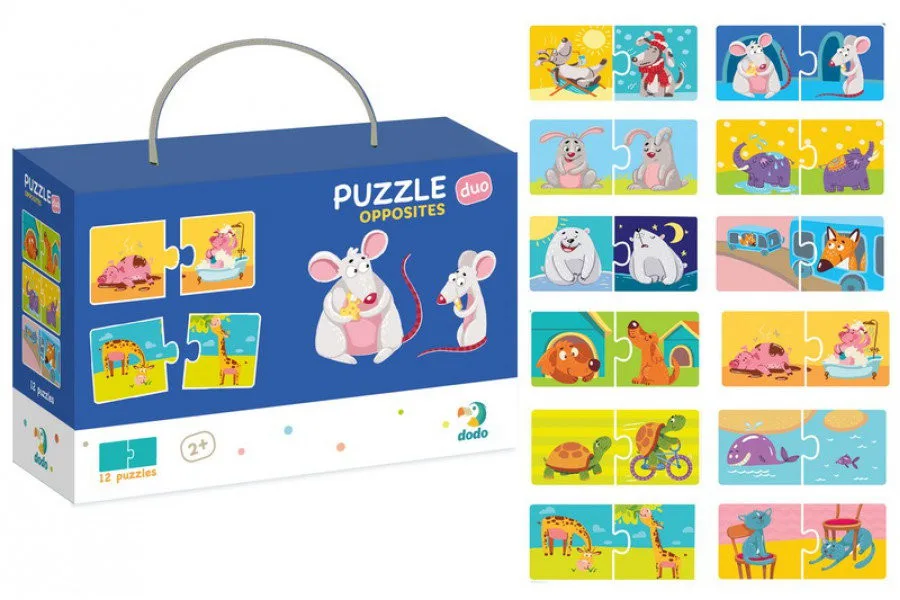 Дитячі пазли DoDo Toys Протилежності 24 елементи 13х6,5 см для хлопчиків і дівчаток