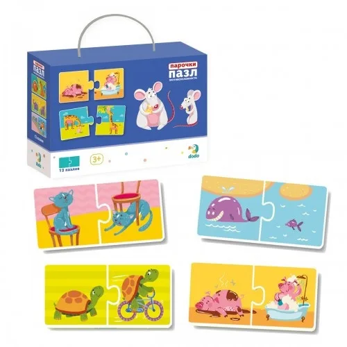 Дитячі пазли DoDo Toys Протилежності 24 елементи 13х6,5 см для хлопчиків і дівчаток