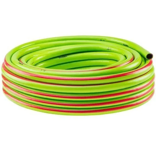 Садовий шланг Verto Professional, 1/2", 20м, трислойний, витримує тиск до 25 бар, температурний діапазон -10...+45°C.