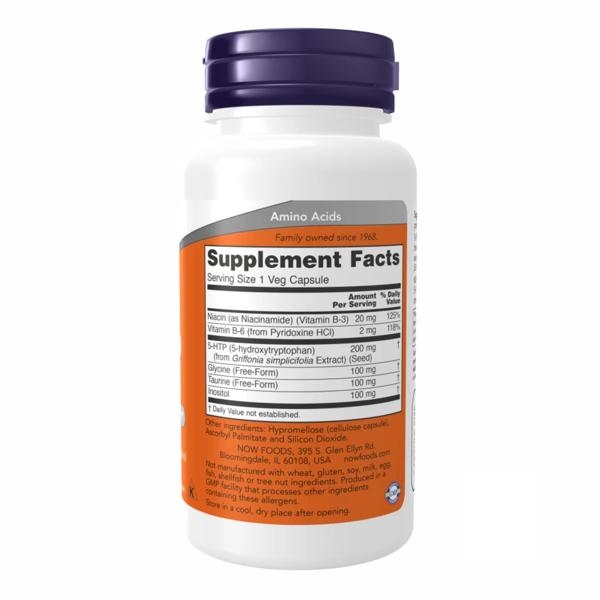 5-HTP 200 мг 60 капсул Now Foods из семян Griffonia simplicifolia