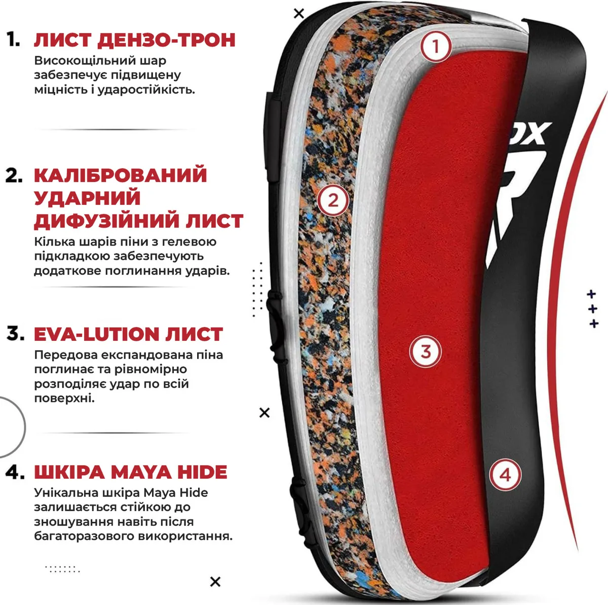 Пад для тайского бокса RDX искусственная кожа белая 1 шт.