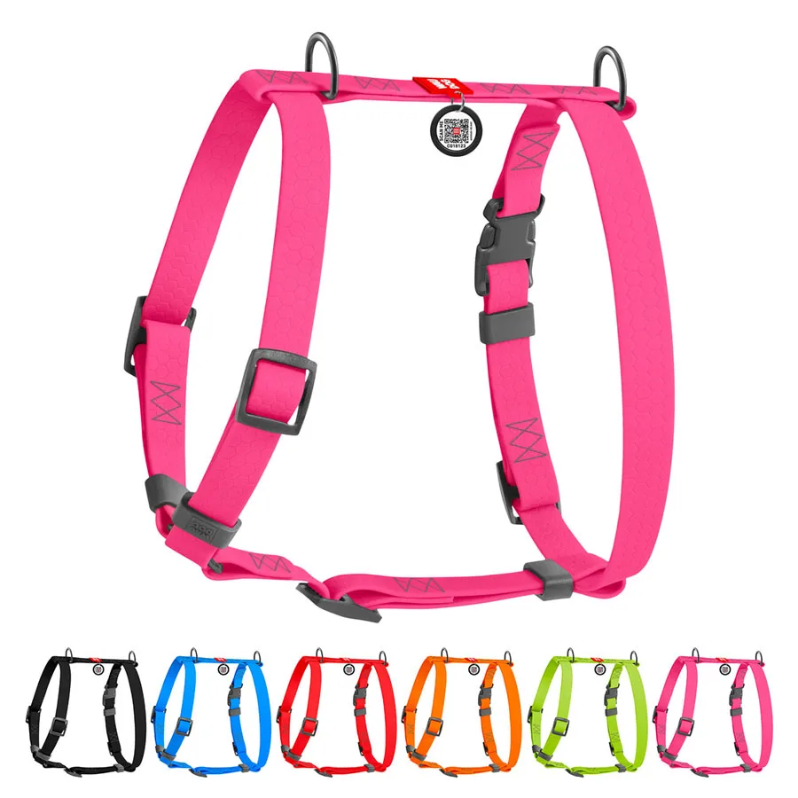 Шлея анатомічна Н-подібна WAUDOG Waterproof 25 мм L 50-85 см 60-100 см рожевий Collartex