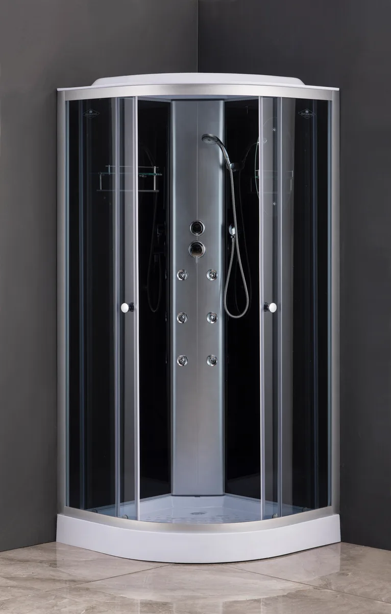 Душевой бокс с гидромассажем Mixxus SBH02 90x90 см без электроники сатиновый