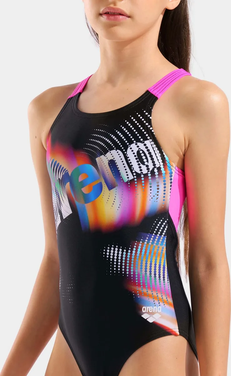 Купальник Arena MaxFit Eco L чорний рожевий 164 см
