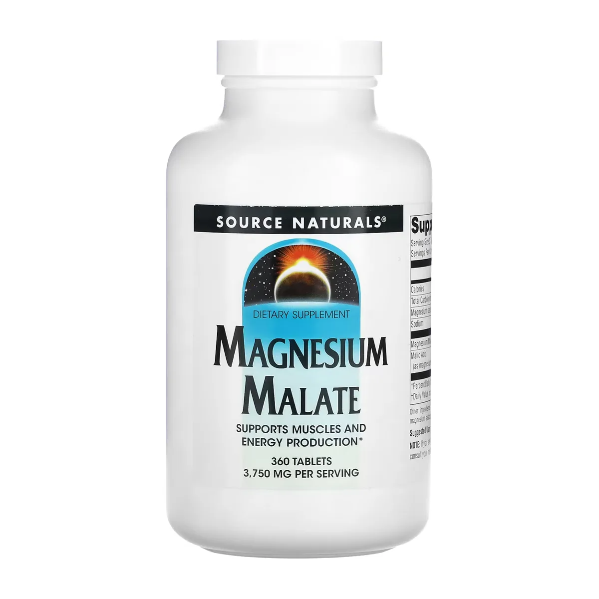 Малат магнію Source Naturals 1250 мг 360 таблеток без ГМО