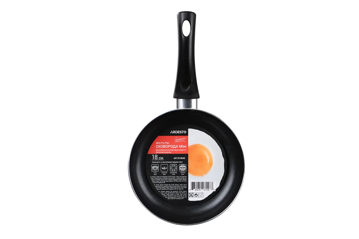 Сковорода ARDESTO Gemini Gourmet Mini, 18 см, алюмінієва, синього кольору.