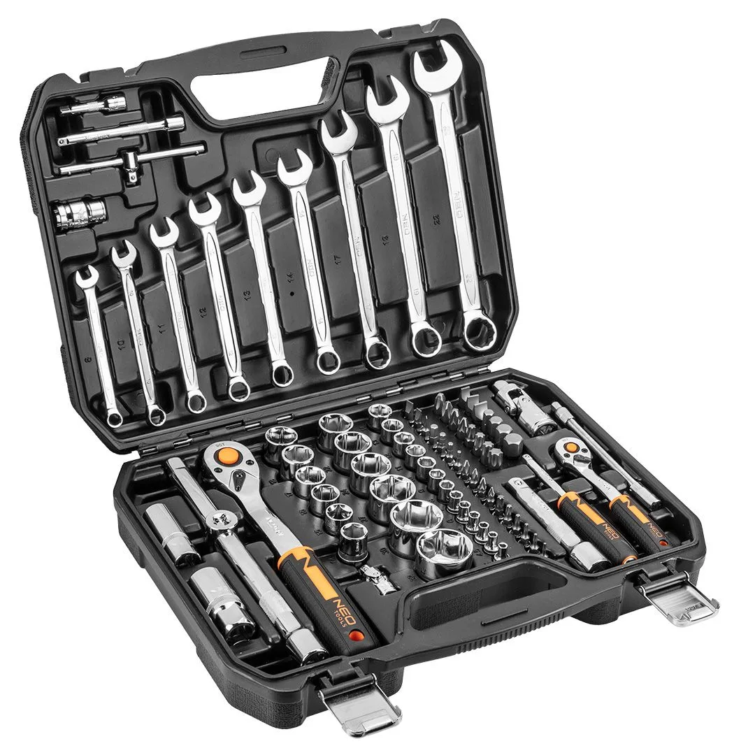 Набір інструментів Neo Tools, 1/2", 1/4", CrV, eco кейс, 82шт