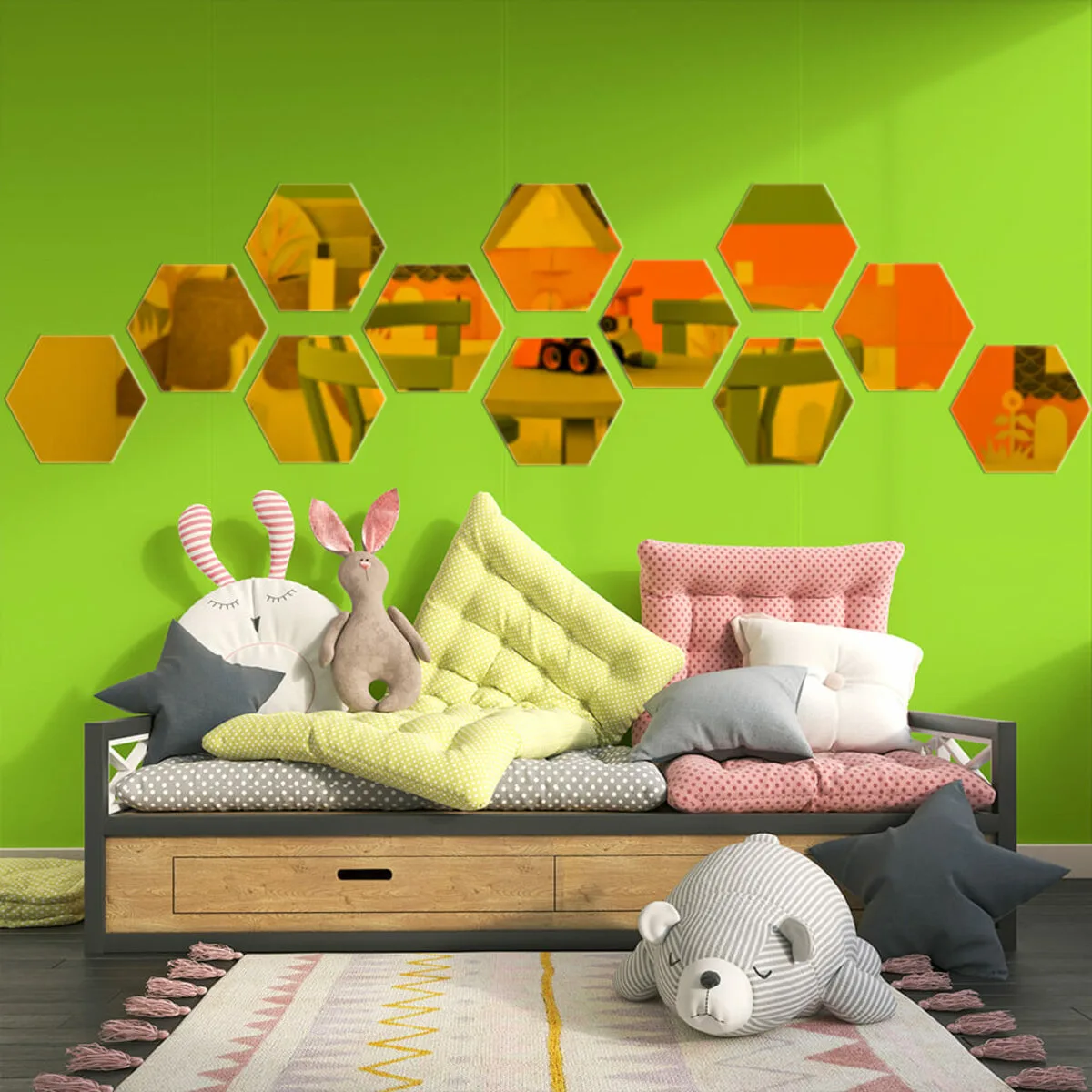 Декоративні акрилові наліпки 150х175 мм золото 12 шт глянцеві