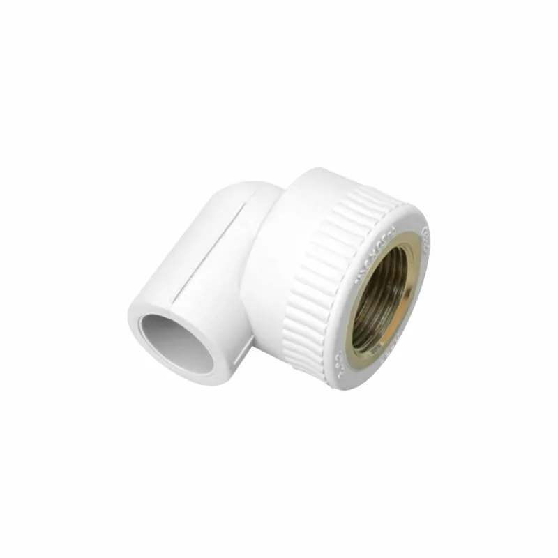 Кутик PPR 25x1/2" 90° ВР Білий Поліпропілен з латунною вставкою