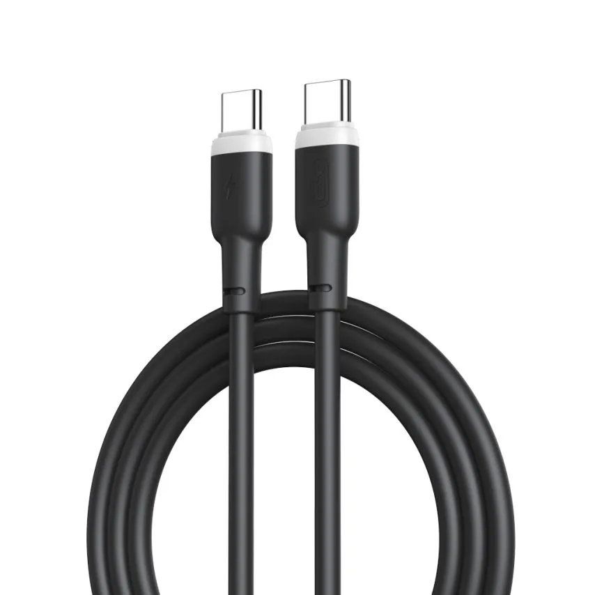 Кабель USB Type-C до Type-C 1м 60W чорний XO силікон