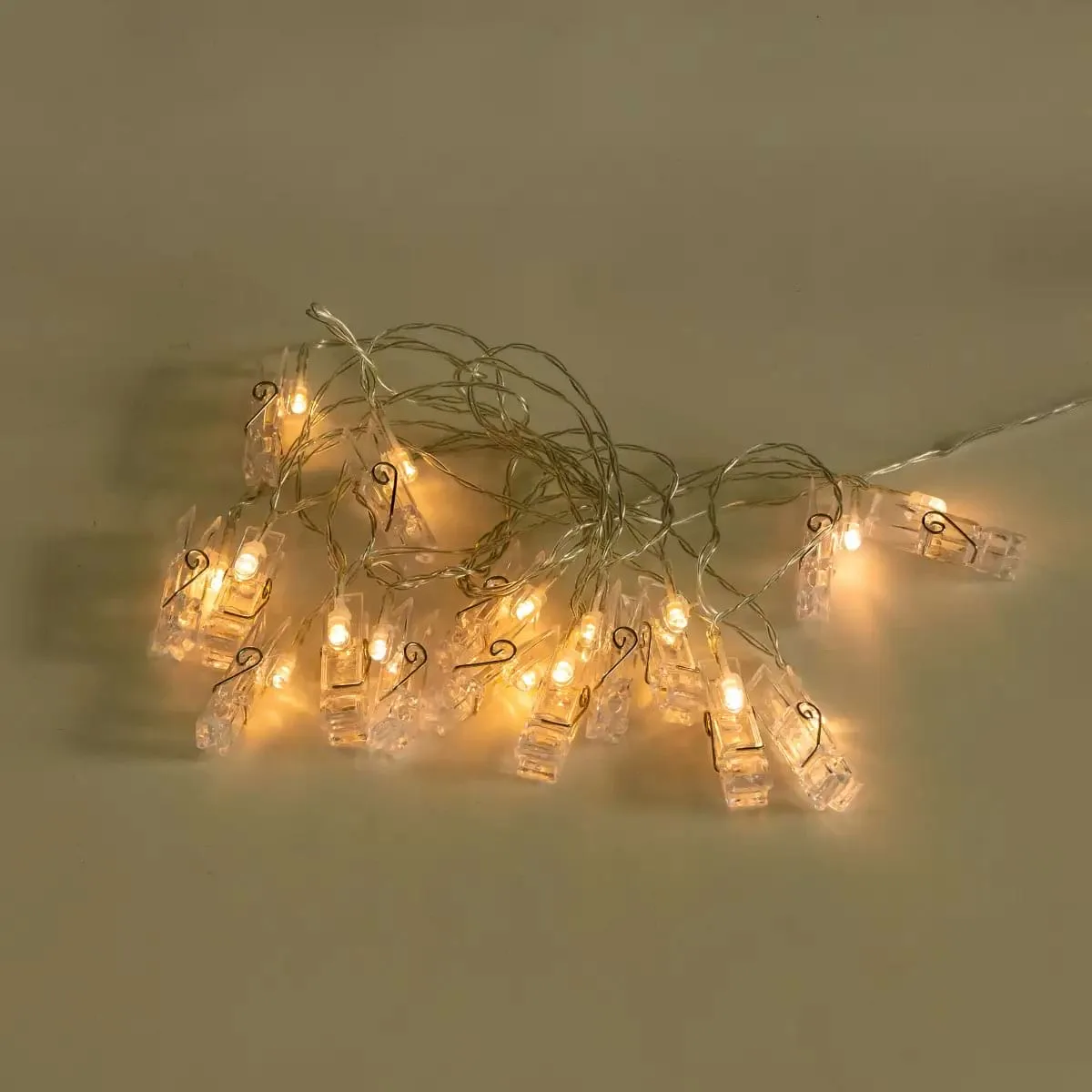 Гірлянда з прищіпками 5 м 20 LED акрилова прозора