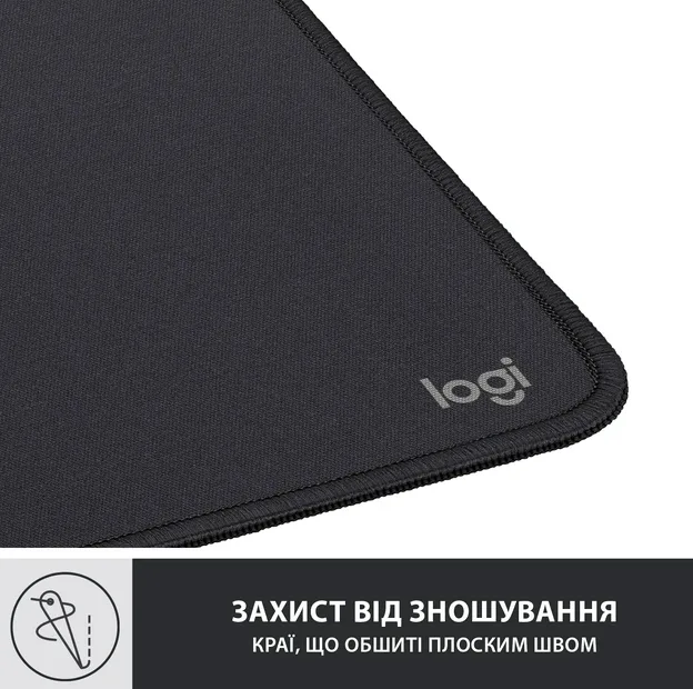 Килимок для миші Logitech Гума 230х200х2 мм Чорний