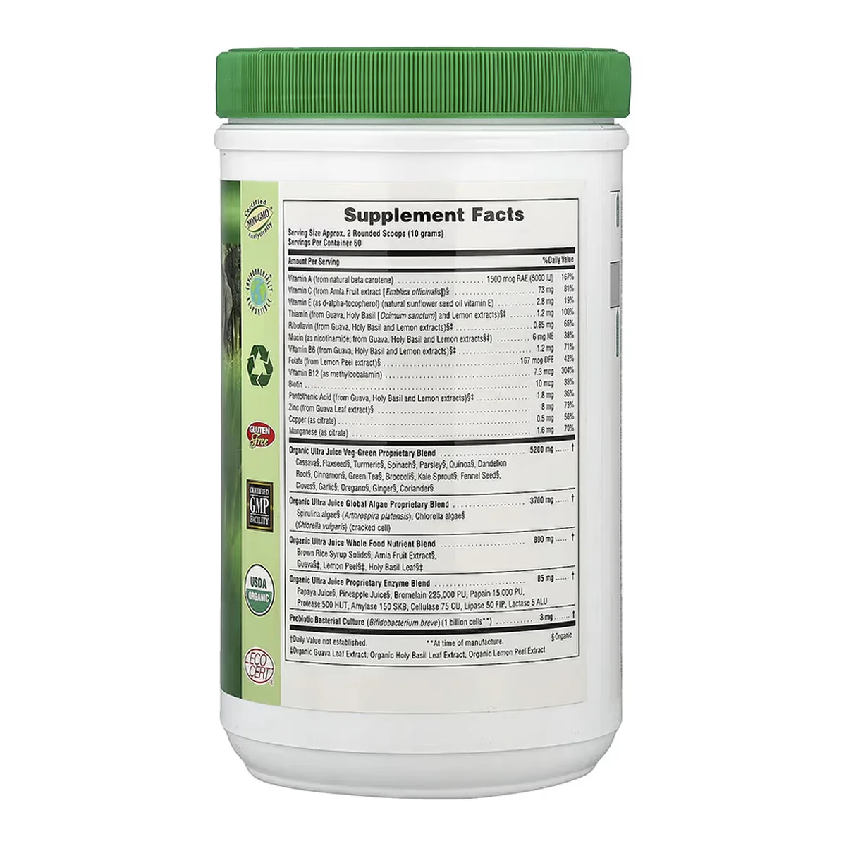 Ultra Juice Green Drink Nature's Plus органічний порошок 600 г