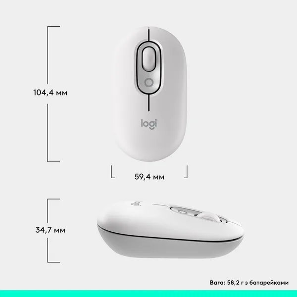 Мышь Logitech оптическая беспроводная маленькая белая Bluetooth