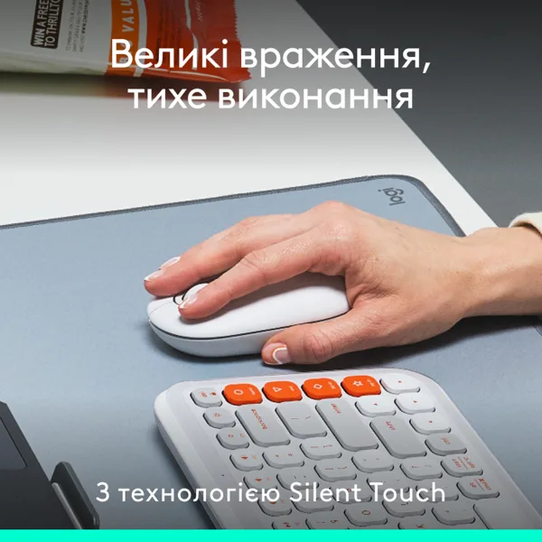 Мышь Logitech оптическая беспроводная маленькая белая Bluetooth