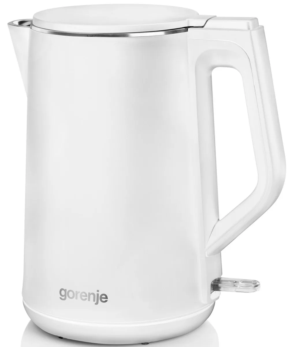 Електрочайник Gorenje 1.5л, пластиковий, матовий білий.