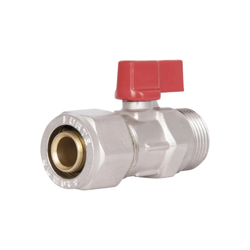 Кран шаровой обжимной Forte 20х3/4" латунь никелированная