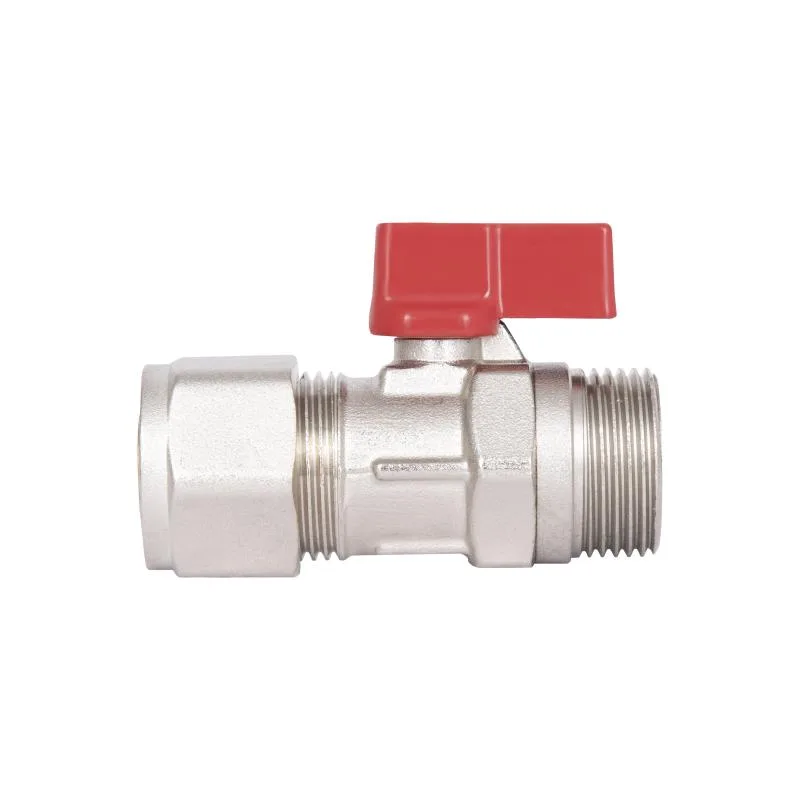 Кран шаровой обжимной Forte 20х3/4" латунь никелированная