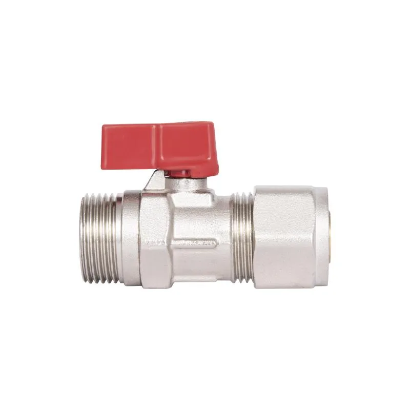 Кран шаровой обжимной Forte 20х3/4" латунь никелированная