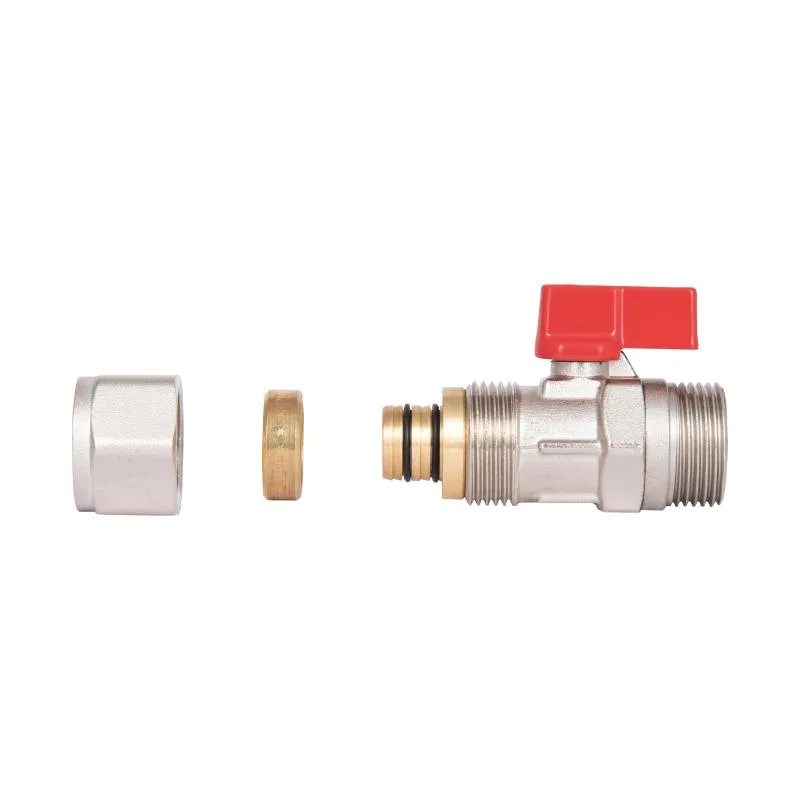 Кран шаровой обжимной Forte 20х3/4" латунь никелированная