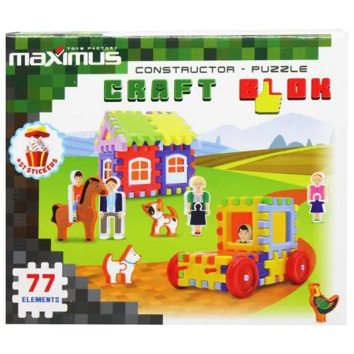 Конструктор Maximus Craft Blok 77 елементів для дітей від 3 років з наліпками