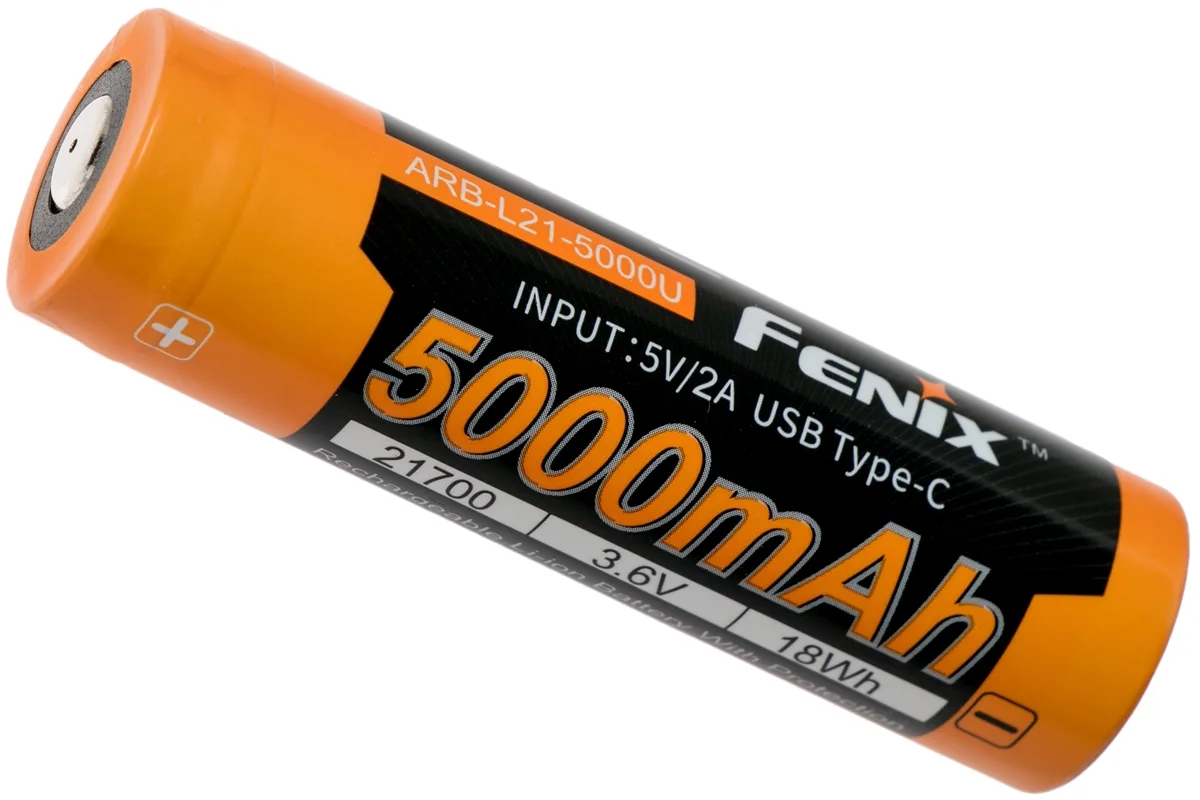 Акумулятор Fenix Li-Ion 21700 5000 мАг з USB Type-C зарядка
