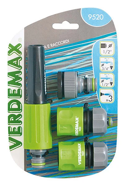 Насадка-ороситель Verdemax пластиковий 3х14,5 см комплект з'єднувачів 1/2 3/4