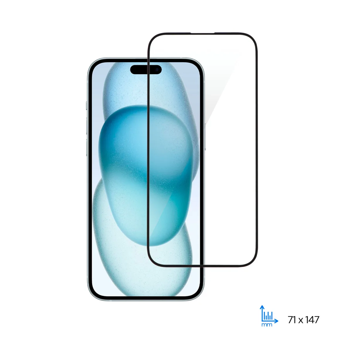 Защитное стекло 2E для iPhone 15, 2.5D FCFG, (1 упаковка), черная рамка.