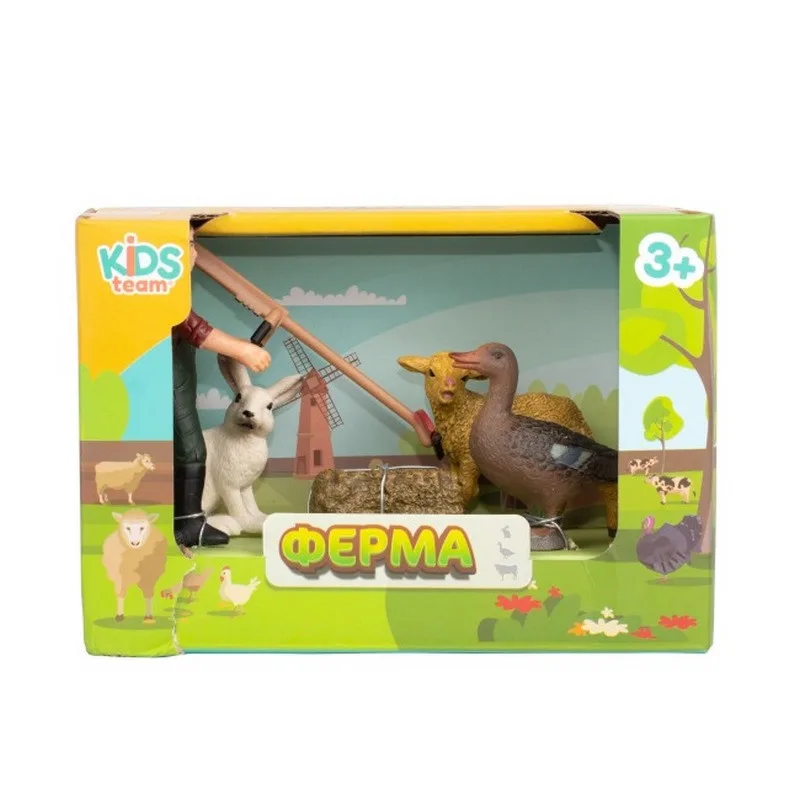 Детский набор фигурок животных Kids Team Пластик 10 см Многоцветный