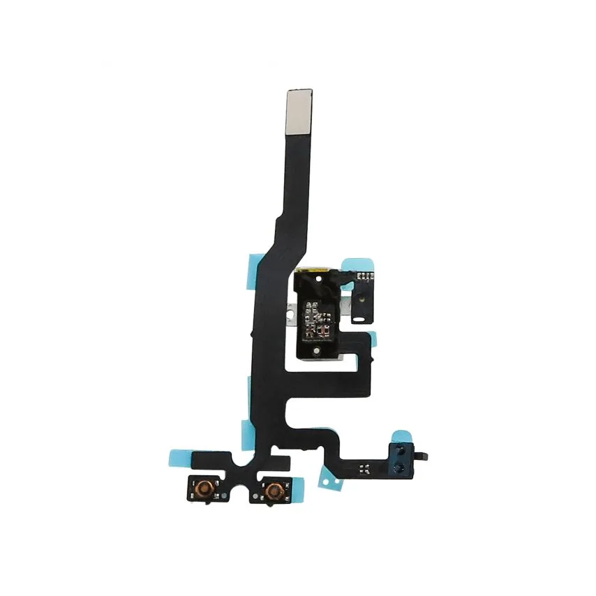 Шлейф High Quality для iPhone 4s з роз'ємом навушників і кнопкою регулювання гучності білий