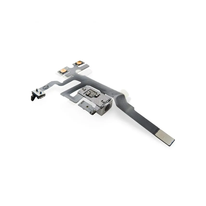 Шлейф High Quality для iPhone 4s з роз'ємом навушників і кнопкою регулювання гучності білий