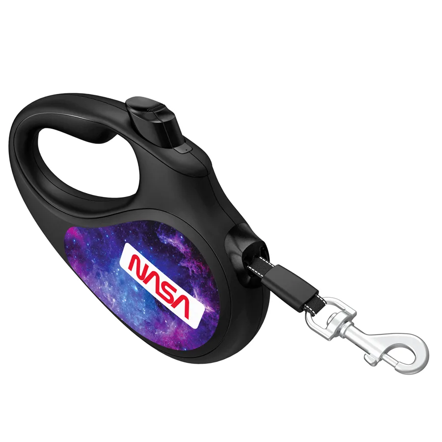 Повідок-рулетка WAUDOG R-leash M 5 м світловідбиваюча стрічка пластик чорний