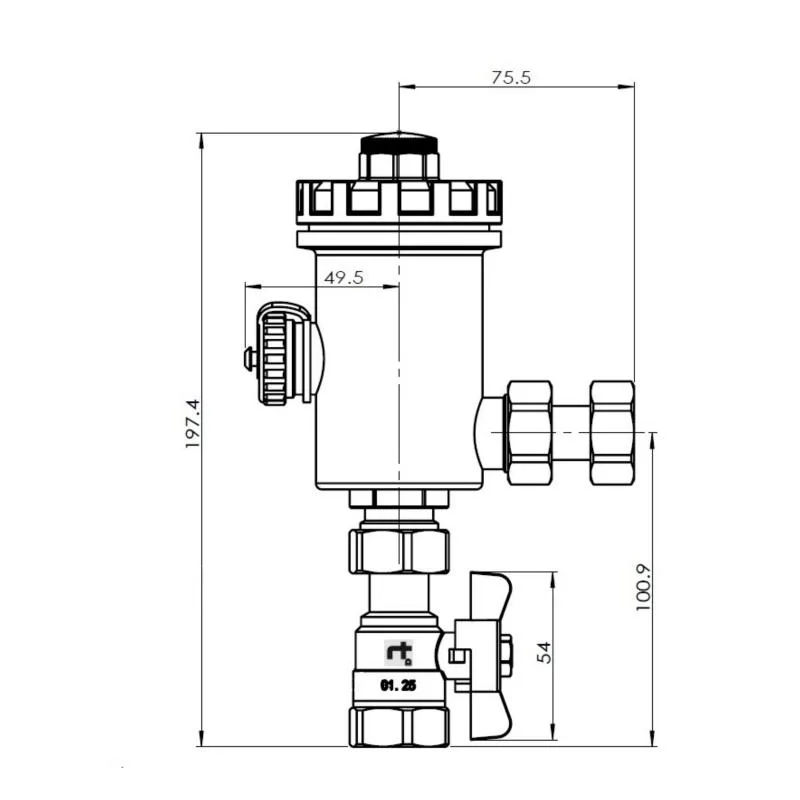 Фільтр сепаратор Thermo Alliance 3/4" латунь нержавіюча сталь 210x150x75 мм