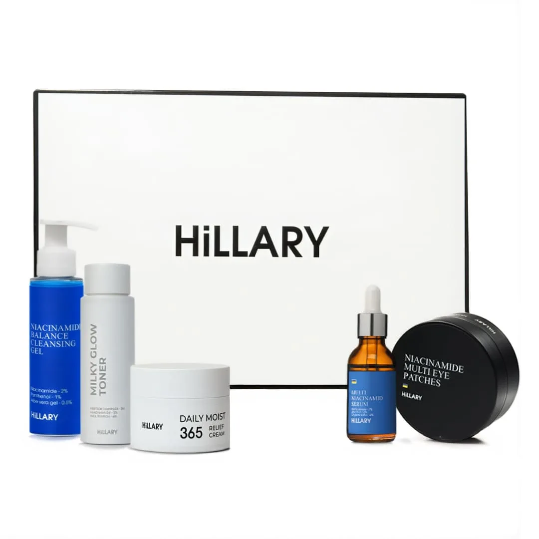 Комплексный бьюти-набор Hillary для жирной комбинированной кожи ежедневный уход с балансирующим эффектом косметический набор