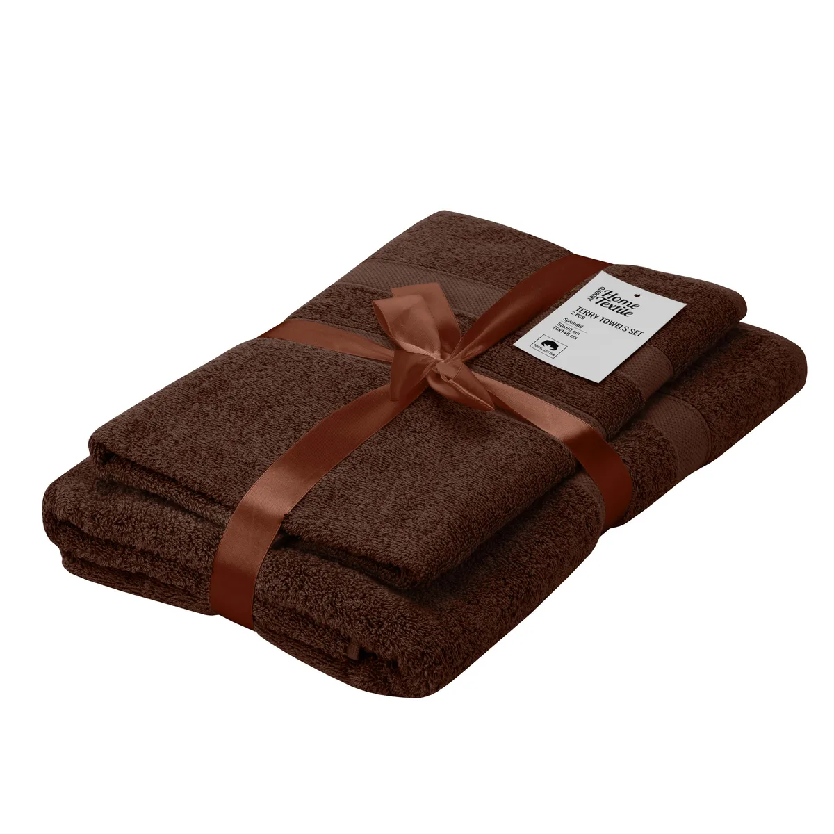 Комплект махрових рушників ARDESTO Splendid 50х90 см, 70х140 см, 2 шт, 100% бавовна, коричневий.